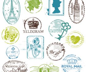 tower postage stamps template vector free download