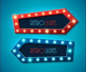 Retro red blue arrow lights vector