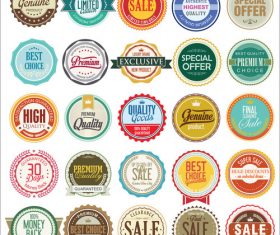 Retro vintage badges and labels collection vector