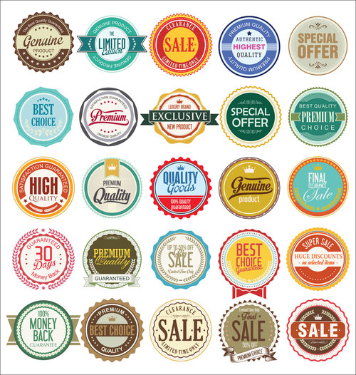 Retro vintage badges and labels collection vector