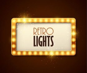 Retro yellow lights vector
