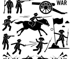 Revolutionary war icon silhouette vector