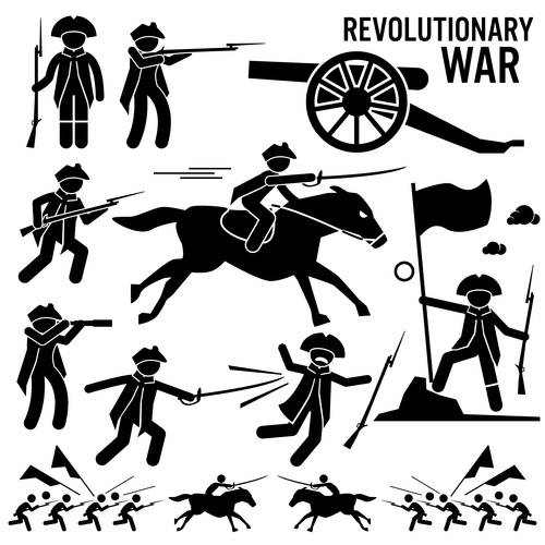 Revolutionary war icon silhouette vector