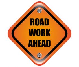 Road work ahead sign design vector