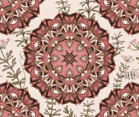 Round flower background seamless pattern vectors