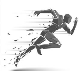 Running silhouette vector