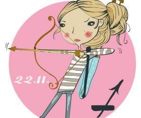 Sagittarius girl cartoon vector