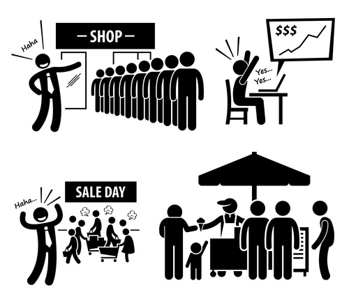 Sale day cartoon icon vector