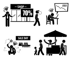 Sale day discount cartoon icon vector