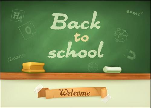 School blackboard and welcome slogan vector