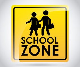 School traffic warning signs design vector free download