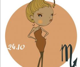 Scorpio girl cartoon vector