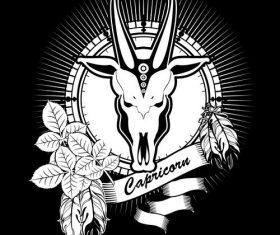 Silhouette Capricorn Zodiac sign vector