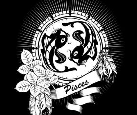 Silhouette Pisces Zodiac sign vector