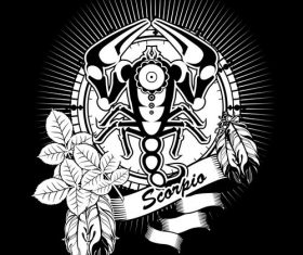 Silhouette Scorpio Zodiac sign vector