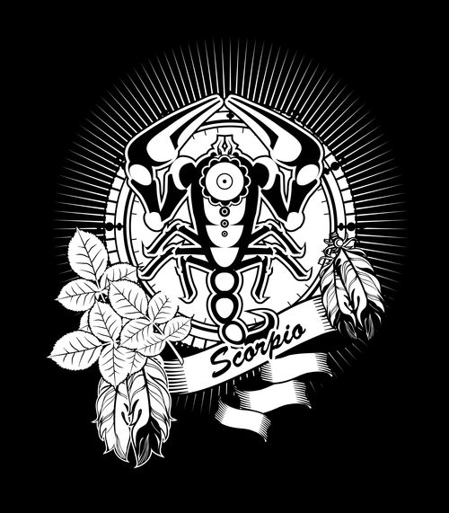 Silhouette Scorpio Zodiac sign vector