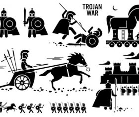 Silhouette Troy war vector