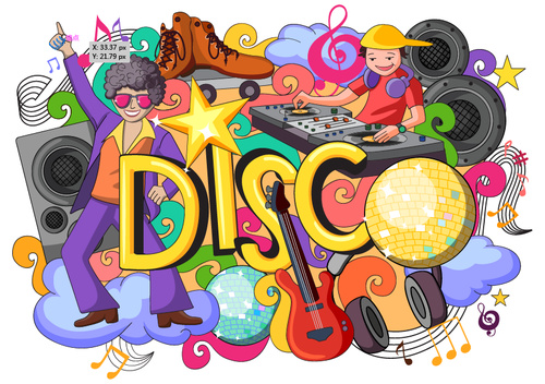 Singer and DJ illustration vectors