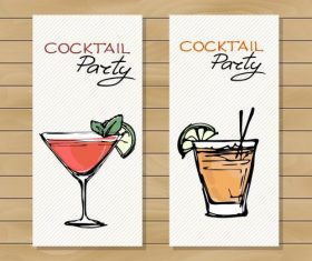 Sketch cocktail drink vector
