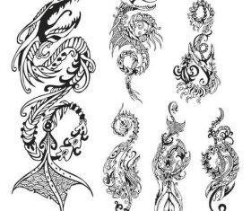 Sketch tattoo silhouette vector