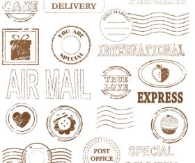 Special delivery stamp vectors