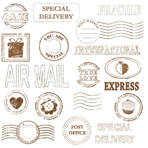 Special delivery stamp vectors