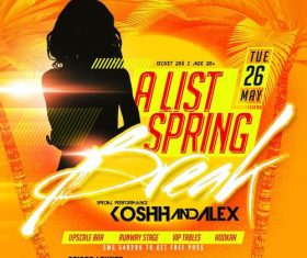 Spring party flyer psd modern template