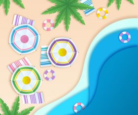 Summer beach holiady cartoon styles vector design 07