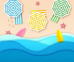 Summer beach holiady cartoon styles vector design 08