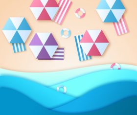 Summer beach holiady cartoon styles vector design 09