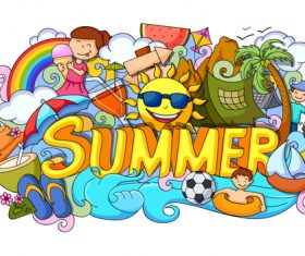 Summer cold drink swimming illustration vectors