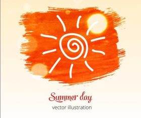 Summer day watercolor splash vector