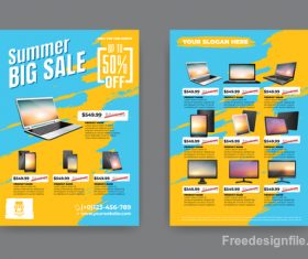 Summer electronic product sale flyer vector 01