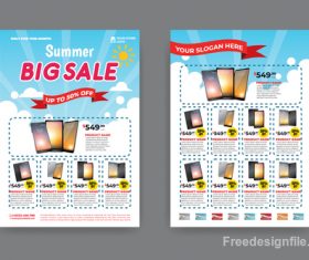 Summer electronic product sale flyer vector 02