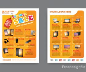 Summer electronic product sale flyer vector 03
