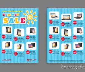 Summer electronic product sale flyer vector 05