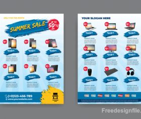 Summer electronic product sale flyer vector 06