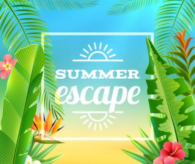 Summer holiday background with trpoic vector