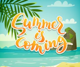 Summer tropical beach illustration vectors