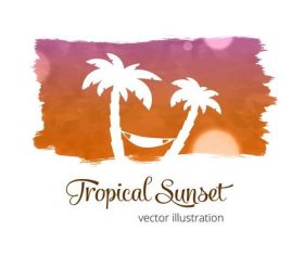 Summer watercolor splash illustration vector