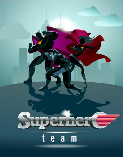 Superhero cartoon cover vector