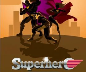 Superhero team cartoon cover vector