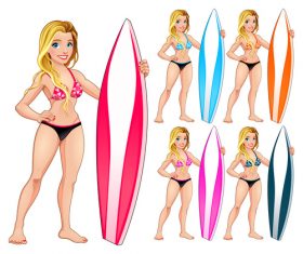 Surfer Girl vectors