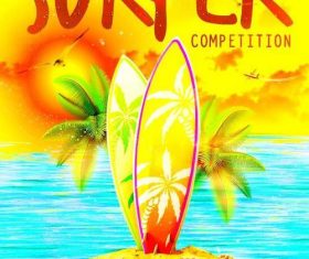 Surfer competition flyer psd template design 01