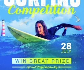 Surfer competition flyer psd template design 02