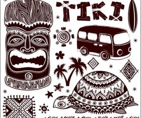 Tiki cover travel poster vector