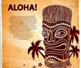 Tiki poster illustration vector