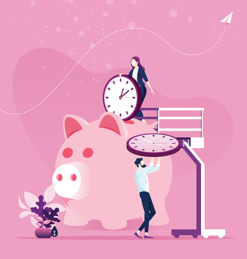 Time management planning Save time Concept vectors