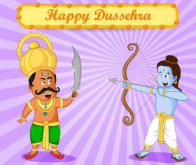 Traditional religious festival Dussehra vectors