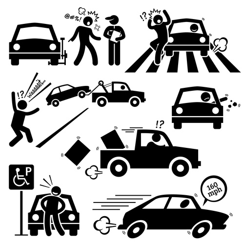 Traffic accident icon vector